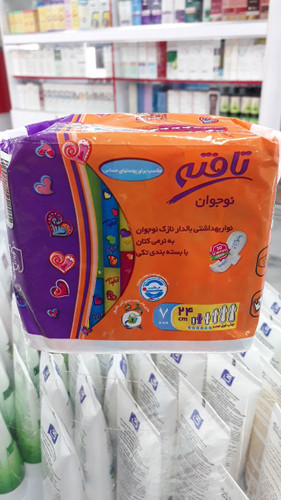 نوار بهداشتی بالدار نازک نوجوان تافته