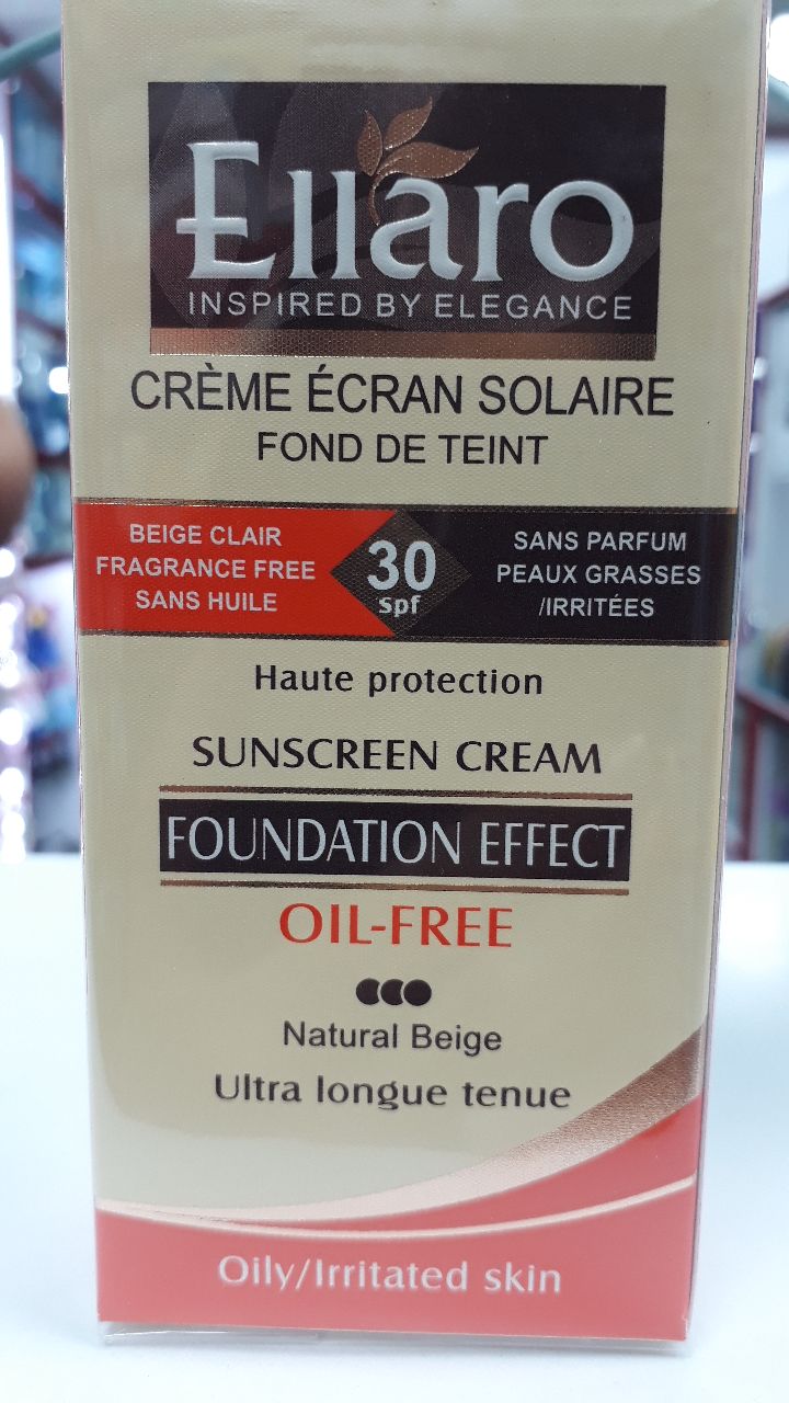 کرم ضد آفتاب SPF۳۰ با پوشش کرم پودری فاقد چربی بژ طبیعی الارو